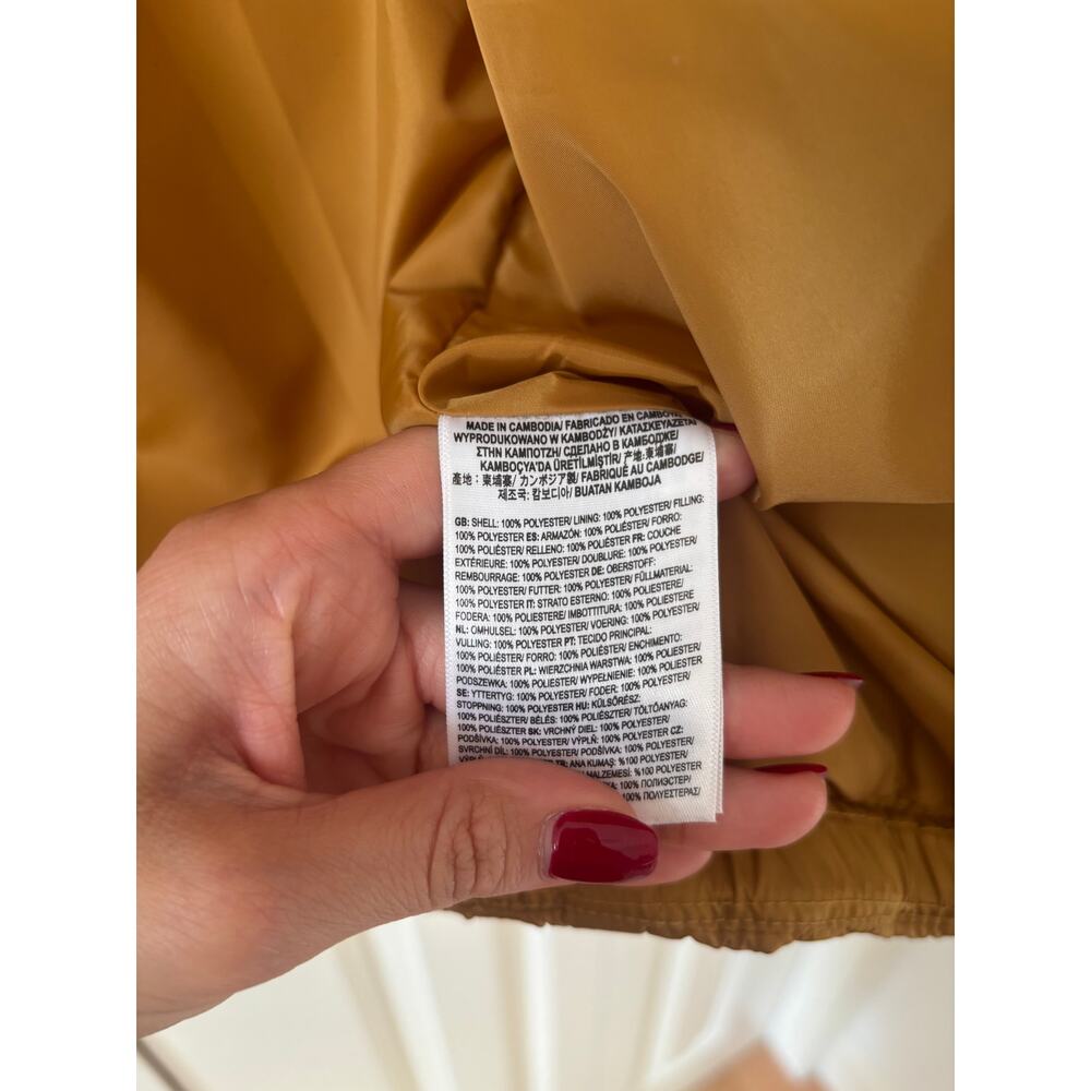 Vans Medium Two-Tone Puffer Jacket Yellow and Beige - Picture 5 of 8